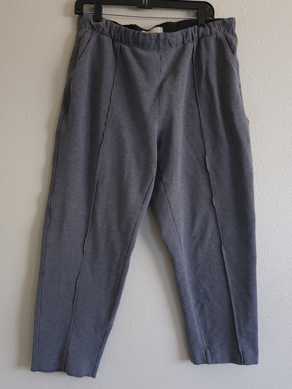 ​Everlane The Dream Pant Charcoal Gray Knit Pintuck Front Seam Pull On XL